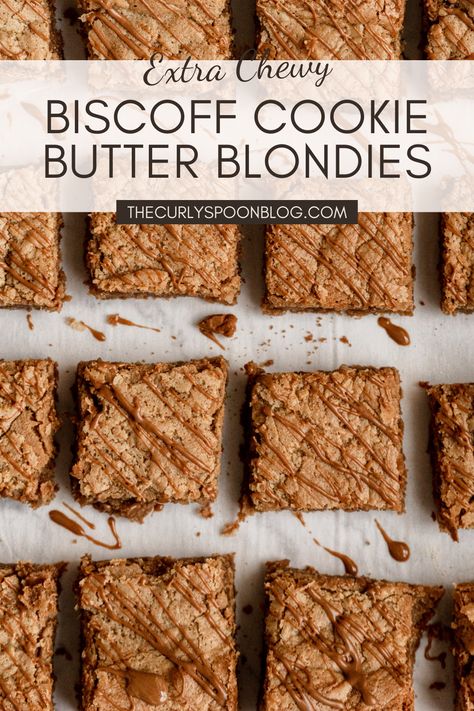 Dessert With Cookie Butter, Biscoff Crust Recipe, Brown Butter Dessert Recipes, Easy Cookie Butter Recipes, Cookie Butter Icing, Biscotti Cookie Butter Recipes, Cookie Butter Recipes Biscoff, Cookie Butter Blondies Recipe, Recipes Using Cookie Butter