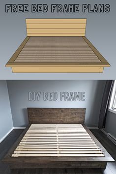 Bed Design Antique, Queen Bed Frame Plans, Diy Wooden Bed Frame, Wooden Bed Frame Diy, Diy Bed Frame Plans, Floating Bed Diy, King Size Bed Frame Diy, Diy Platform Bed Frame, Queen Bed Frame Diy