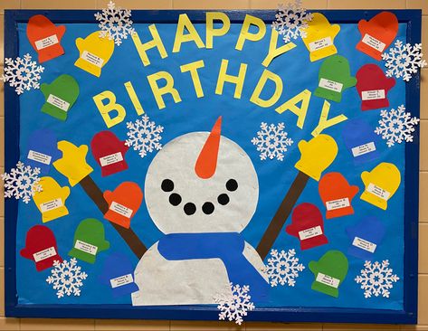 Monthly Birthday Bulletin Boards, December Birthday Bulletin Boards, Winter Birthday Boards Preschool, Winter Birthday Board Ideas, December Birthday Board Ideas, Winter Birthday Bulletin Board Ideas, January Birthday Board Ideas, December Birthday Board, Winter Birthday Board Classroom