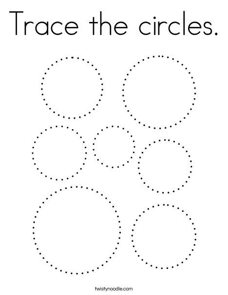 Trace the circles Coloring Page - Twisty Noodle Circle Worksheets Preschool Free, Circle Tracing Worksheet, Circle Crafts For Preschoolers, Circle Activity For Preschool, Circle Worksheets Preschool, Circles Curriculum, Line Tracing Worksheets, Shape Worksheets For Preschool, Pre K Worksheets