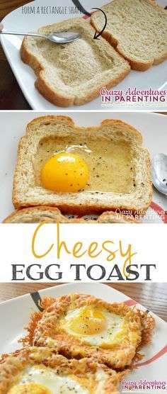 #10. Cheesy Baked Egg Toast-- What??! These look amazing. -- 30 Super Fun Breakfast Ideas Worth Waking Up For Chicken Basket, Resep Smoothie, Baked Egg, Egg Toast, Easy Meals For Kids, Cucumber Tomato, God Mat, Idee Pasto Sano, Tomato Salad