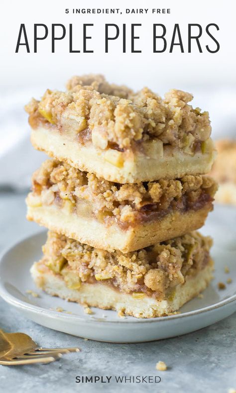 Easy Apple Pie Bars, Apple Pie Bars Recipe, Non Dairy Desserts, Dairy Free Baking, Apple Pie Bars, Pie Bar Recipes, Easy Apple Pie, Dairy Desserts, Shortbread Bars