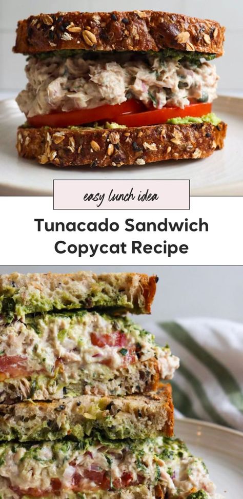 Make your own DIY Tunacado with this Tunacado recipe inspired by Joe and the Juice. This high protein tuna sandwich is perfect for a quick lunch or a refreshing summer sandwich. Tunacado Sandwich, Healthy Tuna Sandwich, Tuna Mousse, Best Tuna Sandwich, Tuna Lunch, Tuna Sandwich Recipes, Joe The Juice, Protein Sandwich, Joe And The Juice