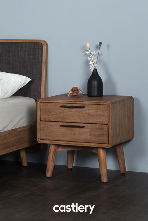 Beautiful Side Tables, Bedside Table Live Edge, Side Table With Door, Bed Side Table Storage, Round Side Table Bedroom Night Stands, Side Tables In Bedroom, Side Tables Bedroom Wood, Simple Bed Side Table Ideas, Bedside Table Wooden