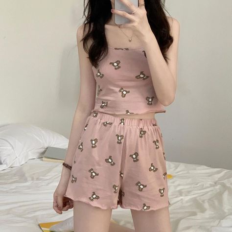 Cute Night Outfits, Short Night Dress, Outfit Korean Style, Pajama Fashion, Cute Sleepwear, Cute Pajama Sets, House Clothes, Cute Dress Outfits, Modest Dresses Casual