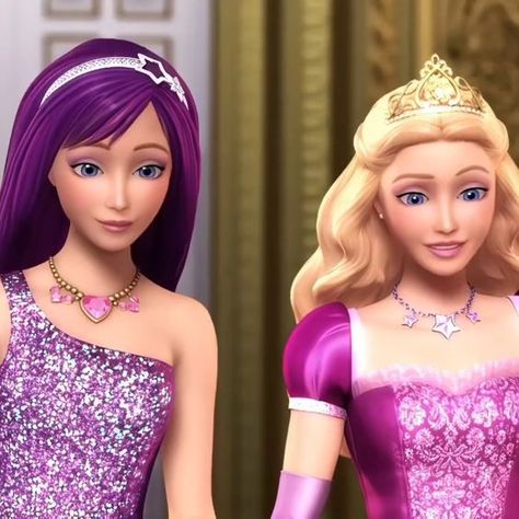 #USA Barbie Cartoon Princesses, Barbie The Princess And The Popstar, Barbie And The Popstar, Barbie Princess Popstar, Barbie Princess And The Popstar, Barbie Movies Aesthetic, Princess And The Popstar, Movie Duos, Princess Charm School