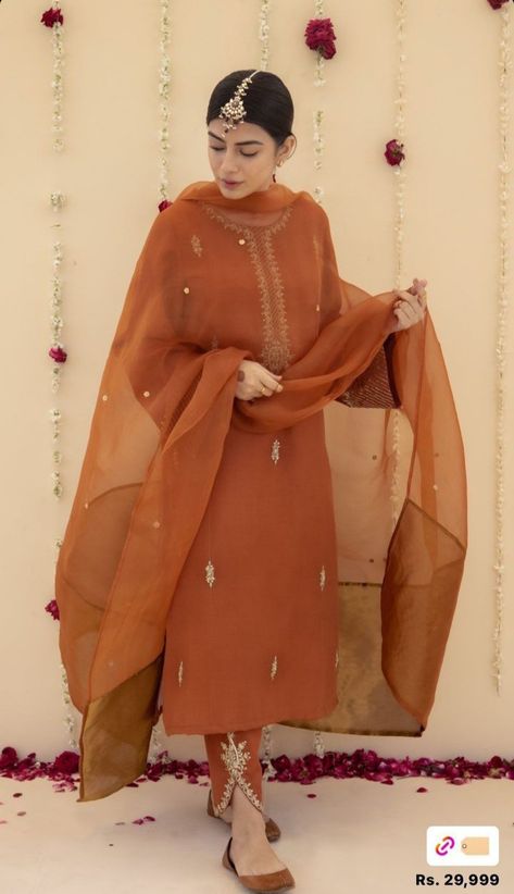 Rust Outfit, Pretty Suits, Suits For Women Indian, Function Dresses, Trendy Outfits Indian, Trendy Suits, Fancy Suit, Anarkali Dress Pattern, Pakistani Fashion Casual