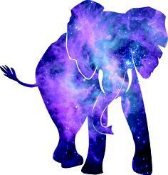 Elephant galaxy Delta Girl, Elephant Colour, Purple Elephant, Watercolor Elephant, Elephant Tattoo, Elephant Tattoos, Elephant Love, Elephant Head, Elephant Art