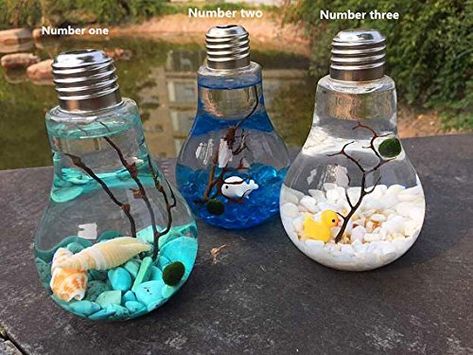 Cute Homemade Gifts For Friends, Cute Homemade Gifts, Diy Light Bulb Crafts, Diy Moss Ball, Diy Terrariums, Light Bulb Terrarium, Marimo Terrarium, Terrariums Diy, Aquarium Diy