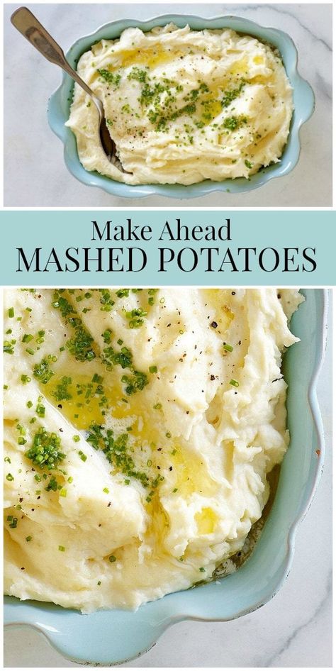 Make Ahead Mashed Potatoes Recipe, Dinner Potatoes, Mashed Potatoes Thanksgiving, Make Ahead Mashed Potatoes, Mashed Potato Casserole, Thanksgiving Food Sides, Thanksgiving Appetizer Recipes, Mashed Potatoes Recipe, Best Thanksgiving Recipes