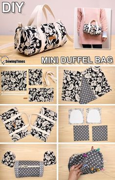 Diy Gym Bag Pattern Free Sewing, Cool Crossbody Bags, Purse Diy Pattern, Diy Duffle Bag Pattern Free, Pattern Bag Design, Diy Gym Bag, Purse Patterns To Sew, Duffle Bag Tutorial, Diy Duffle Bag