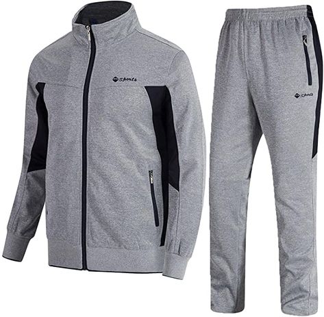 Amazon.com: TBMPOY Men's Tracksuit Athletic Sports Casual Full Zip Sweatsuit: Clothing Tracksuit Men, Sweatsuit Set, Track Suit Men, Casual Athletic, Athletic Sports, Tracksuit Set, Sports Suit, Casual Sets, Sports Jacket