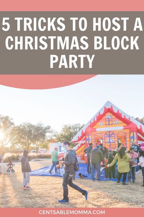 Hosting a neighborhood Christmas Block Party is a great way to get together with your neighbors and have some fun. Check out these 5 tricks to host a Christmas Block Party to help you get started. Neighborhood Christmas Party Invitations, Holiday Block Party Ideas, Community Christmas Party, Neighborhood Christmas Ideas, Neighborhood Christmas Block Party Ideas, Neighborhood Holiday Party, Neighborhood Block Party Games, Christmas Block Party Ideas, Neighborhood Holiday Party Ideas