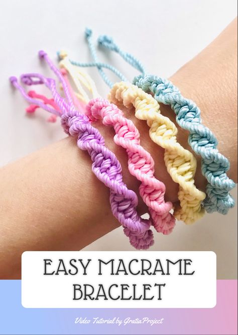 Learn diy macrame bracelet Easy Macrame Bracelet, Easy Macrame, Diy Friendship Bracelet, Crochet Bracelet Pattern, Macrame Bracelet Diy, Macrame Bracelet Patterns, Bracelets Handmade Diy, Bracelet Craft Diy, Diy Friendship Bracelets Patterns