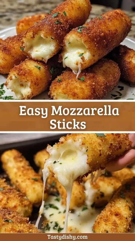 Mozzerella Stick Aesthetic, Mini Mozzarella Sticks, Homade Mozarella Sticks, Mozza Sticks Recipe, Easy Delicious Dinner Recipes For Family, Appetizers For Drinking Party, How To Make Homemade Mozzarella Sticks, At Home Mozzarella Sticks, Mozzarella Sticks Oven Baked