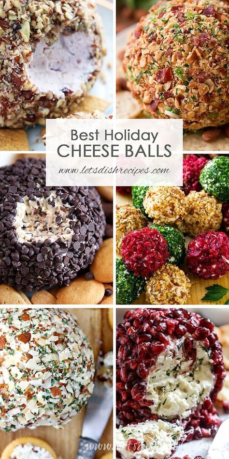 Best Holiday Cheese Ball Recipes: These savory and sweet cheese balls are perfect for serving as Thanksgiving or Christmas dinner appetizers, or to bring to your next holiday party. #appetizers #cheese #cheeseball #holiday #christmas #thanksgiving #recipe Christmas Dinner Appetizers, Holiday Cheese Balls, Sweet Cheese, Holiday Party Appetizers, Holiday Cheese, Ball Recipes, Cheese Ball Recipes, Cheese Balls, Cheese Appetizers