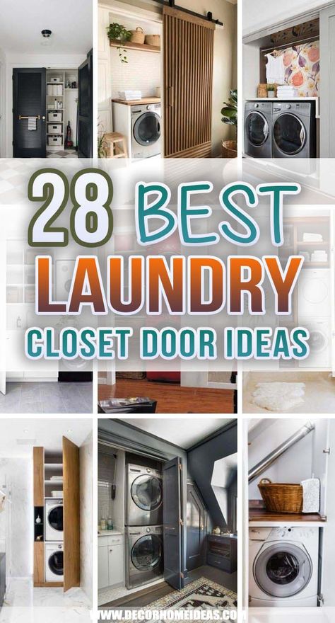 Best Laundry Closet Door Ideas. Are you looking for an inspirational door design for your laundry closet? These are the best laundry closet door ideas and designs selected for you. #decorhomeideas Laundry Closet Door Ideas, Laundry Closet Door, Washer Dryer Closet, Laundry Room Curtains, Laundry In Kitchen, Laundry Closet Organization, Small Laundry Closet, Closet Door Ideas, Laundry Closet Makeover