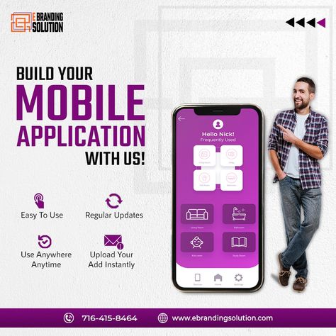 Looking to take your business to the next level? Build a mobile app with Ebranding Solution! Our team of skilled developers combines creativity and expertise to bring your vision to life, ensuring a seamless online experience for your audience. In today's mobile-first world, a well-designed and easy-to-use mobile app is essential for any business. Ebranding Solution can help you create a custom mobile app that meets your specific needs and goals. Here are just a few of the benefits of workin... St Bus, Create An App, Business Marketing Design, App Developer, App Development Services, Design Technology, Mobile Application Development, Mobile App Design, Ads Creative