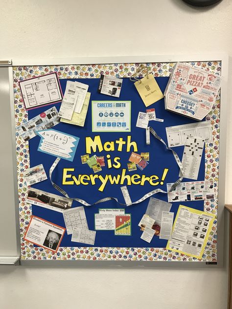 Classroom Math Decor, Classroom Themes High School Math, Maths Lab Decoration Ideas, Maths Copy Decoration, Math Exhibition Decoration Ideas, Maths Classroom Displays Secondary, Wall Magazine Ideas School, Math Exhibition, Mathematician Bulletin Board