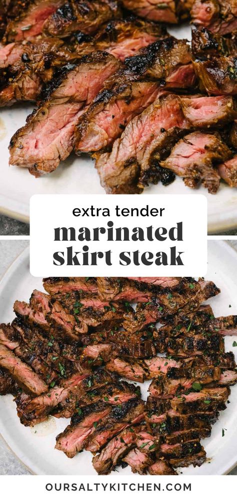 Garlic Butter Skirt Steak, Simple Flank Steak Recipes, Cooking Skirt Steak On Stove, How To Marinate Steak Easy, Skirt Steak And Potatoes, Grilled Skirt Steak With Chimichurri, Keto Beef Skirt Steak Recipes, Skirt Steak Instapot Recipes, Marinating Skirt Steak