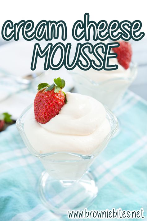 Cream Cheese Mouse Cake Filling, Cream Cheese Desserts Easy, Cream Cheese Mousse, Mousse Recipes Easy, Cheese Mousse, Cheese Pudding, Cream Cheese Desserts, Ice Cream Dishes, Make Cream Cheese