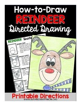 Reindeer Directed Drawing, Christmas Directed Drawing, Directed Drawing Kindergarten, Classroom Holiday Crafts, Winter Kindergarten Activities, Students Drawing, Reindeer Drawing, December Lessons, Directed Drawing