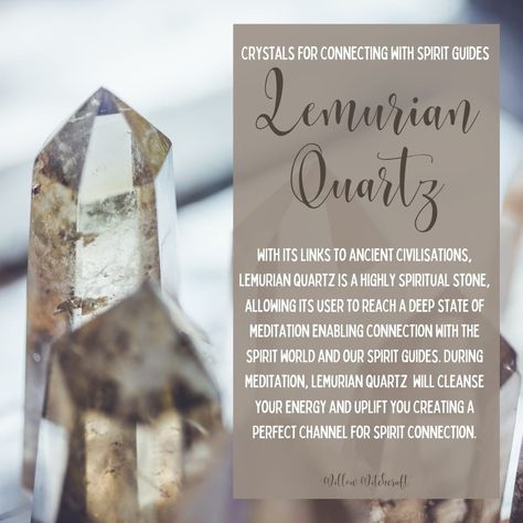 Lemurian Quartz Crystal Meaning, Lithium Quartz Meaning, Tourmalinated Quartz Meaning, Lemurian Quartz Meaning, Connecting With Spirit Guides, Connecting With Spirit, Crystal Magick, Quartz Meaning, Crystal Witch