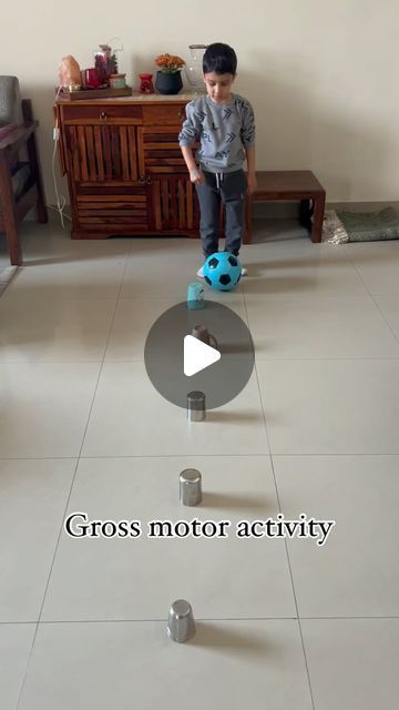 152K views · 2.3K likes | Shruti Kapoor ~ Early Years on Instagram: "Gross motor activity for kids  Age: 3 years and above   Arrange a few glasses on the floor as shown in the video and have your child dribble through the gaps and hit a target.   Benefits:  ⚽️ gross motor development  ⚽️ enhanced coordination  ⚽️ builds focus ⚽️ ball control  ⚽️ precision   For beginners, have the glasses spaced out more, gradually decreasing the space between them  Follow @kapoor.and.son for more fun activities 💕   #kidsactivities #activitiesforkids #toddleractivities #earlyyears #earlylearning #grossmotorskills #outdooractivities #outdoorplay #learningthroughplay #busytoddler #indooractivities #footballgames #gamesforkids #preschool #kindergarten #earlyeducation #funactivities #toddlerplay #parenting #d Activities For Active Toddlers, Gross Motor Activities 2-3, Gross Motor Activity For Preschoolers, Outdoor Activities For Preschool, Gross Motor Activities For Preschoolers Indoor, Ball Activities For Toddlers, Ball Activities For Preschoolers, Gross Motor Skills Activities, Gross Motor Activities For Preschoolers