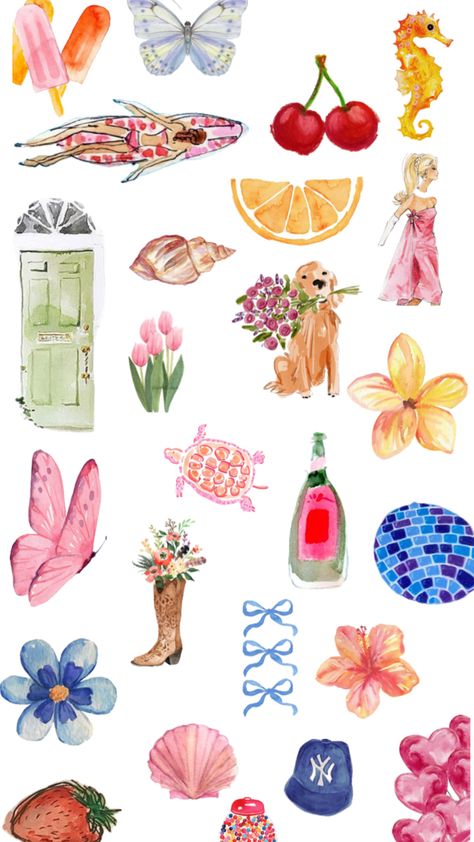 Summer Shuffles, Shuffles Summer, Keramik Design, Preppy Wallpaper, Arte Inspo, Cute Patterns Wallpaper, Iphone Background Wallpaper, Art Collage Wall, Summer Wallpaper