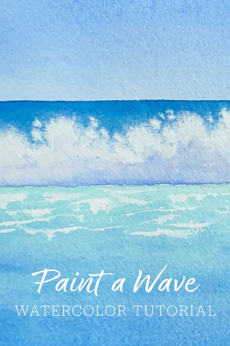 Watercolor wave painting tutorial Sea Waves Watercolor Painting, Watercolour Beach Painting, Watercolor Ocean Painting, Watercolours Flowers, Watercolour Waves, Seashell Watercolor, Watercolor Seascapes, Watercolour Water, Watercolor Pencils Techniques