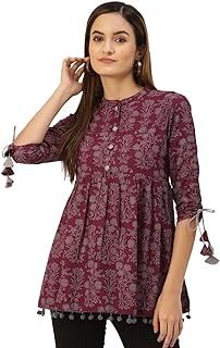 Amazon.in: Womens Wear Tops Tops For Women Stylish, Stylish Tops For Girls, Indian Tops, A Line Kurti, Indian Tunic, Hippie Dresses, Floral Print Tops, Trendy Tops, Tops For Women