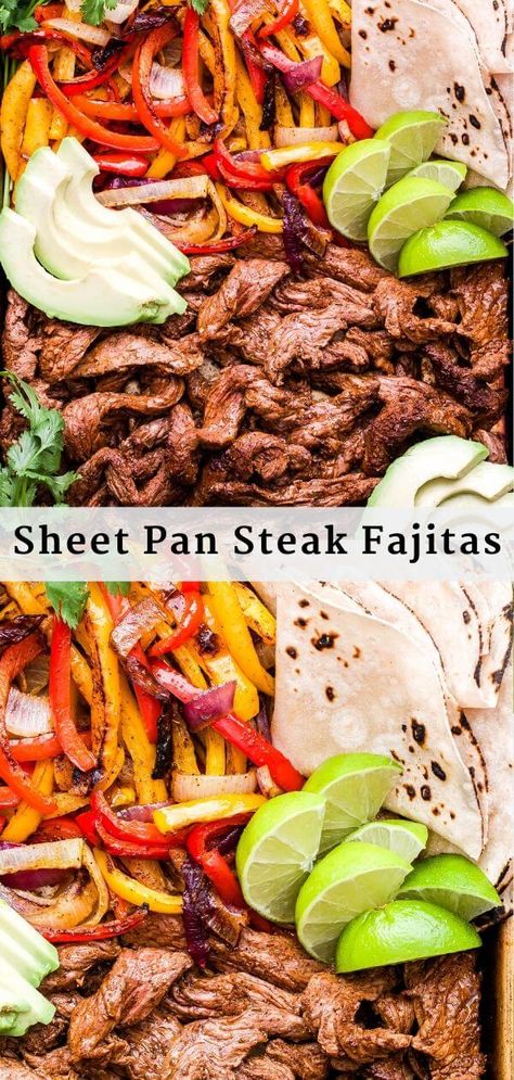 Sheet Pan Steak Fajitas, Beef Fajita Recipe, Sheet Pan Steak, Recipe Runner, Steak Fajita Recipe, Pan Steak, Fajitas Recipe, Beef Fajitas, Meat And Vegetables