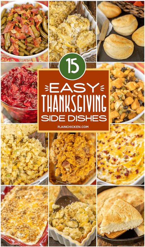 Family Favorite Thanksgiving Side Dishes - something for everyone at your holiday table. Lots of make-ahead recipes for a stress-free meal! Easy Thanksgiving Side Dishes, Easy Thanksgiving Sides, Salat Wraps, Best Thanksgiving Side Dishes, Thanksgiving Side Dishes Easy, Best Thanksgiving Recipes, Thanksgiving Dinner Menu, Thanksgiving Cooking, Thanksgiving Recipes Side Dishes