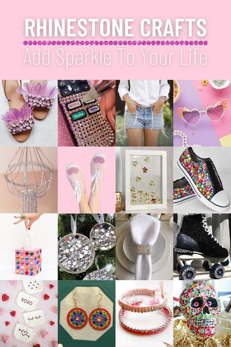 Whether you are looking for a little sparkle or full out glam, you are sure to find something you love on this list of rhinestone crafts. Rhinestone Ideas Diy, Diy Rhinestone Crafts, Rhinestone Makeup, Mermaid Wall Decor, Mod Podge Crafts, Rhinestone Projects, Rhinestone Crafts, Bling Crafts, Free Stencils