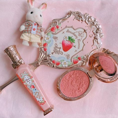 Strawberry Rococo, Rococo Aesthetic, Antique Medallion, Flower Knows, Lip Wrinkles, Cream Flower, Pink Bottle, Different Skin Tones, Mermaid Jewelry