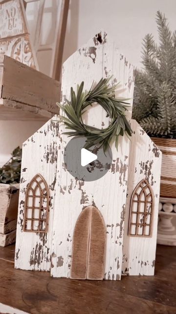 Barefoot&FreckledLLC on Instagram: "Reclaimed Wood Chapel⛪️🤍 #diy #reclaimedwood #farmhouse #rusticchurch" Wooden Churches, Jenn Johnson, Wooden Church, Fall Wood Crafts, Church Crafts, Country Crafts, December 13, Church Decor, Christmas Market