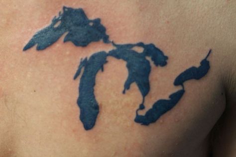 Best Michigan tattoo Great Lakes Tattoo, Michigan Tattoo, Michigan Tattoos, Lake Tattoo, Pocket Watch Tattoos, Tattoos For Dog Lovers, Trending Tattoo, M Tattoos, Michigan Wolverines Football