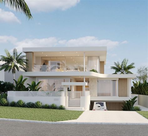 Can’t wait for this home on the coast to kick off soon. | Instagram Coastal House Exterior, Coastal Facade, Coastal Home Exterior, Modern Coastal Home, Australia House, Beach House Living Room, Bali House, Beach House Exterior, Modern Beach House