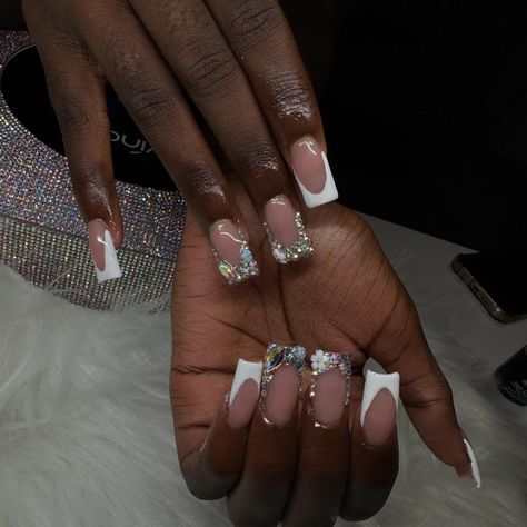 looooveee these bling frenchies (DM to book back to school sale) - - - #nails #nailsnailsnails #njnailtech #blacknailtech #entrepreneur #beginner #beginnernails #beginnernailtech #nailtech #naildesigns #nailart #nailaddict #naildesigns Bling Frenchies, Back To School Sale, Back To School Sales, Nail Tech, Back To School, Nail Designs, Nail Art, Nails, Quick Saves