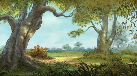 Winnie The Pooh Background, 숲 사진, Balloon Cartoon, Winnie The Pooh Pictures, Hundred Acre Woods, Forest Backdrops, Spring Forest, Disney Background, Forest Background