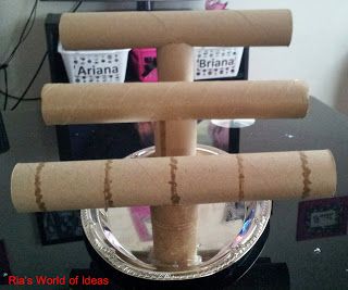 diy paper towel roll jewelry holder, crafts, how to, organizing, repurposing upcycling Diy Bracelet Holder, Jewerly Holders, Brick Bbq, Design Grill, Jewerly Organizer, Paper Towel Tubes, Grill Station, Grill Area, Diy Jewelry Display