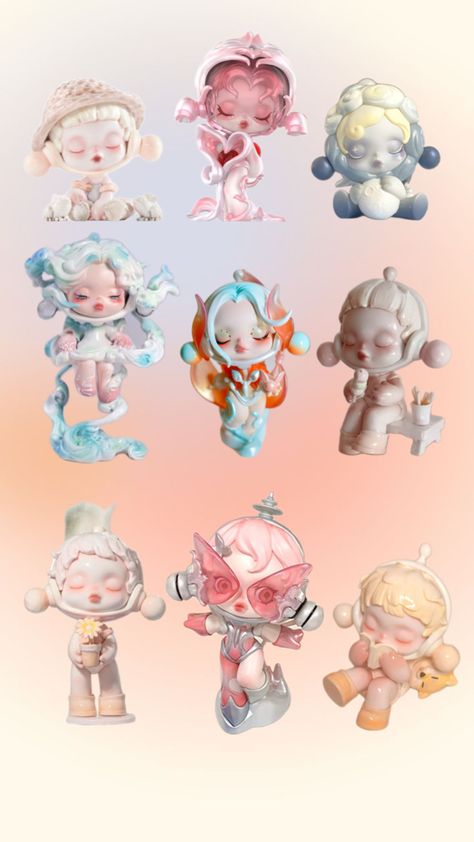 skullpanda | dolls | figurines | popmart | aesthetic | cute Painting Mirror, Art Toys Design, Aesthetic Shop, Aesthetic Cute, Vinyl Toys, Retro Futuristic, Anime Dolls, 영감을 주는 캐릭터, Designer Toys