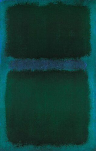 Mark Rothko, blue green blue.  Colorfield painting   Kenmerken:  - Grote homogene kleurvlakken - De grote velden moeten gevoelens opwekken bij de mensen  - De doeken worden niet ingelijst. Rothko Paintings, Rothko Art, Franz Kline, Joan Mitchell, Camille Pissarro, Mark Rothko, Colour Field, Abstract Painters, Jackson Pollock