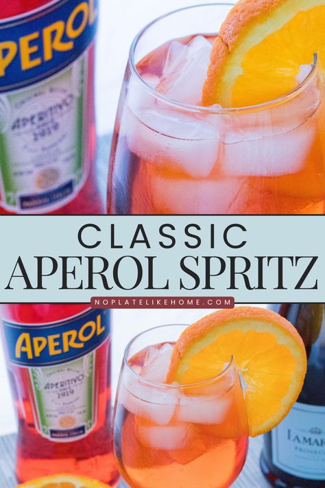 The classic Aperol Spritz, an Italian iconic cocktail, made with Aperol- an orange flavored and colored liqueur with mild bitters mixed with Italian Prosecco and a splash of sparkling water is a delightful, refreshing cocktail or aperativo to enjoy on a hot summer day. This alcoholic drink is not too sweet nor too bitter. It has perfectly balanced flavors per the traditional Aperol Spritz cocktail. Pitcher recipe included. Click on the link to get the recipe! Cocktail Pitcher Recipe, Dinner Party Drinks Cocktails, Aperol Drinks, Spritz Drink, Prosecco Drinks, Aperol Spritz Recipe, Italian Drinks, Spritz Recipe, Spritz Cocktail