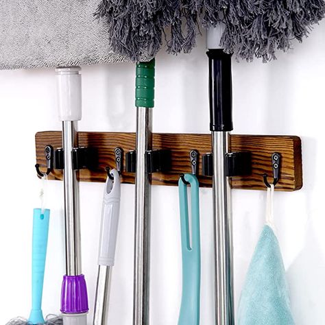 Broom And Mop Wall Mount, Mop And Broom Holder, Broom Organizer, Broom Storage, Ironing Board Holder, Wall Mounted Ironing Board, Broom Hanger, Wall Ironing Board, Torch Wood