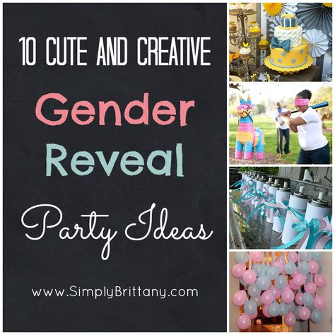 Gender Reveal Party Ideas - Simply Brittany Diy Gender Reveal, Unique Gender Reveal Party Ideas, Reveal Party Ideas, Gender Reveal Party Ideas, Creative Gender Reveals, Christmas Gender Reveal, Gender Reveal Unique, Babyshower Party, Gender Announcements