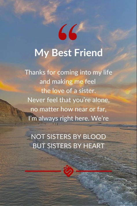 Best friend quotes to warm your heart! ❤️ Find the perfect words to express your love and appreciation for your BFF. #sandjest #bestfriendquotes #friendshipgoals #BFF #quotes #inspiration #motivation Missing Bff Quotes Long Distance, I Love You My Friend Quotes, Distance Bff Quotes, Bestie Images Best Friends, You Mean A Lot To Me Quotes Friendship, Best Friend Dies Quotes Friendship, Quotes For A Best Friend, Best Friend Forever Quotes Bff, Deep Best Friend Quotes