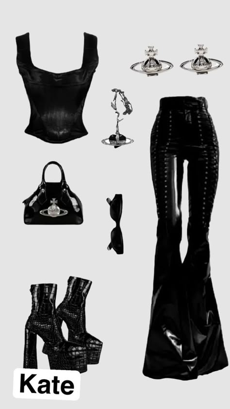 Leather Vampire Outfit, Club Outfits Mid Size, Alternative Party Outfit, Fancy Goth Outfits, Female Rockstar Outfit, 90s Goth Fashion, Rock Chic Outfits, Summer Outfits Edgy, Grunge Goth Aesthetic