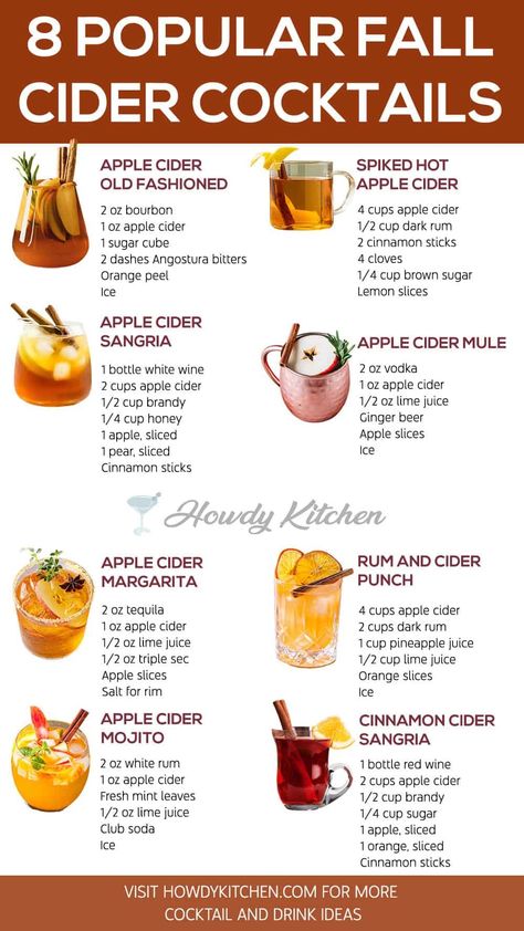 13 Best Fall Cider Cocktails - HowdyKitchen Cider Cocktail Recipes, Fall Cider, Apple Cider Drink, Cider Cocktail, Cider Drinks, Apple Cider Cocktail, Lights For Christmas, Apple Cider Recipe, Fall Cocktails Recipes