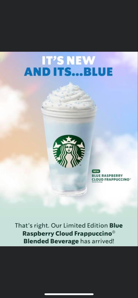 Blue Starbucks Drink Recipe, Blue Starbucks, Starbucks Frappuccino Recipe, Secret Starbucks Recipes, Iced Starbucks Drinks, Secret Starbucks Drinks, Starbucks Secret Menu Drinks, Food Advice, Raspberry Recipes